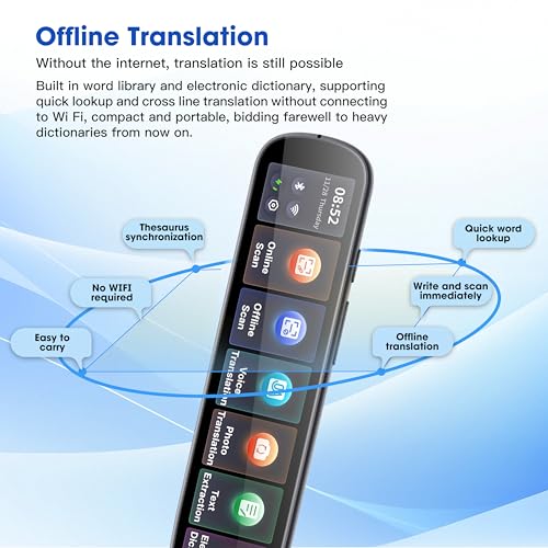 Image of Translator Pen,4.25 Inch Scanner Reader Pen,Instant Offline Voice & Photo Translation Support 134 Languages Online Translation,OCR Scanning Device for Language Learners,Dyslexia &Learning Difficulties
