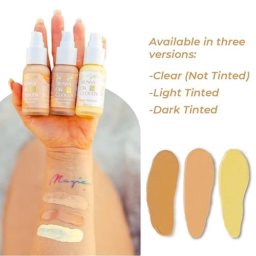 Miniatura 4 de Sunny Or Cloudy 30 SPF Mineral Protector solar  No Nano óxido de zinc  Protección UVAUVB oscuro Transparente, Oscuro, Light