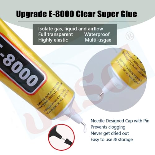 Image of B-7000 & E-8000 Multi-Purpose Adhesive Glue Pack of 2 (50ML / 1.68 fl.oz Each) | Clear Jewelry & Fabric Glue for Rhinestones, Crystal Crafts, Shoes, Nail Art, Phone Screen, Metal, Glass & DIY Repairs