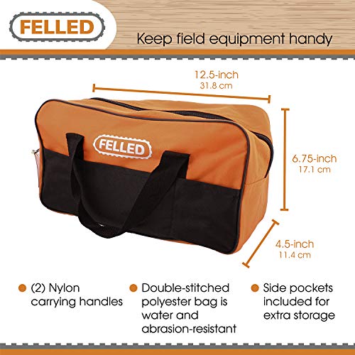 Felled Chainsaw Sharpening Kit with Chainsaw File Set, Guides, Depth Gauge Tool, Stump Filing Vise, Grease Gun, Wedge