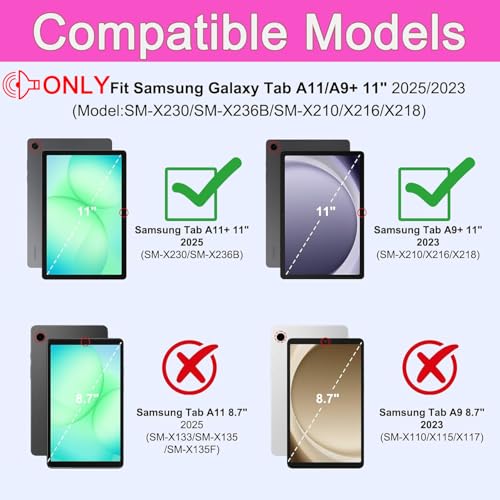 Funda para Galaxy Tab A9 Plus con teclado inalámbrico y rotación de 360 grados YBING 2