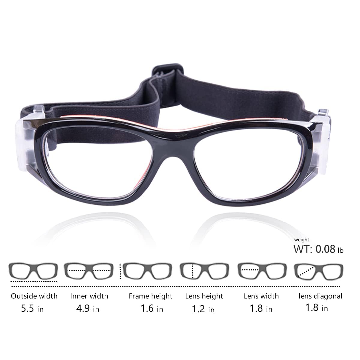 (TM) Unisex Kinder Schutzbrille für Basketball, Fußball, Volleyball, Squash, Hockey, Weiß
