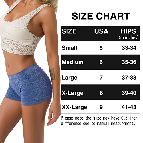 Image of Ruxia Women's Seamless Boyshort Panties Nylon Spandex Underwear Stretch Boxer Briefs Pack of 5