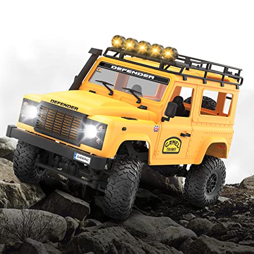 Deerc 1:12 Rc Cars, 4X4 Rock Crawler, Off-Road Remote Control Truck Jeep W/Led Light System, 100 Min Play 2.4Ghz All Terrain Rtr Electric Vehicle Toy #TOP30