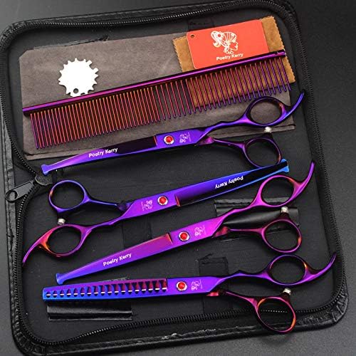 high-end Professional pet Care 7.0 inch pet Scissors 440C Steel Purple (Set1)