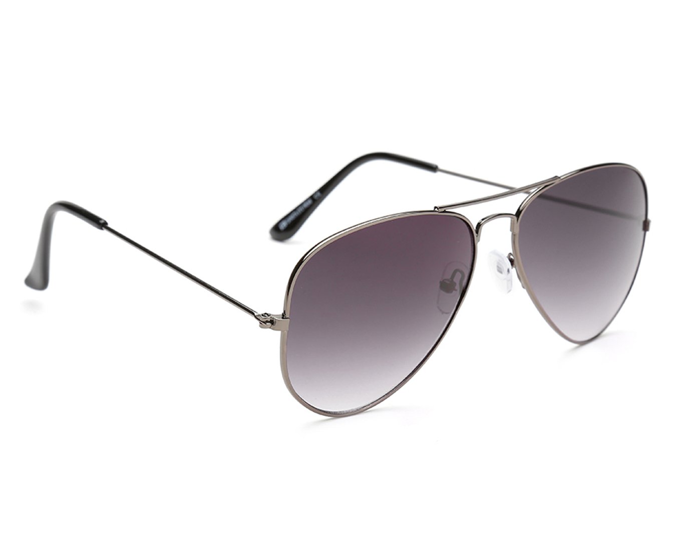 UV Protected Gunmetal (Grey) With Gradient Black Lens Aviator Sunglasses for Men Women (3002-Gun-GD|58|Black Lenses)-image-12