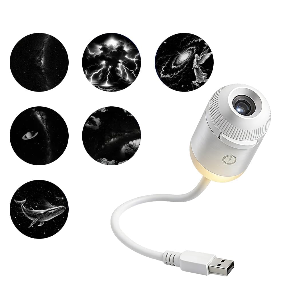 HD Smart Dynamic 5D Holographic Night Light Projector, Galaxy & Ocean Star Projector Lamp, Smart Ambient LED Ceiling Projector for Bedroom, Living Room (1,6 Projection Films)