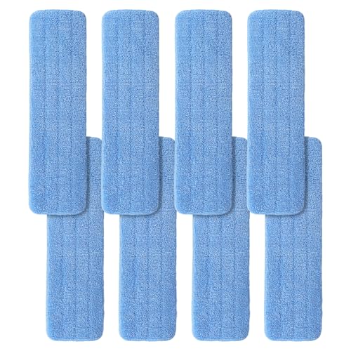 Image of Microfiber Mop Pad for Rubbermaid Commercial 20 Inch Mop Head - 8 Pack Wet & Dry Commercial Cleaning Refills Reusable Mop Refills Fit for Any Microfiber Flat Mop System 18 inch to 21 inch