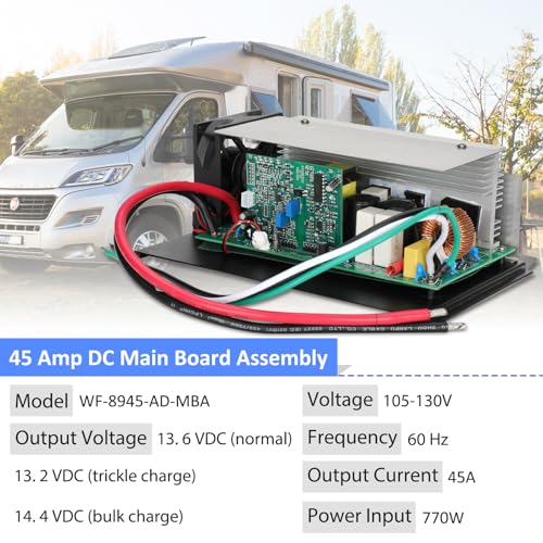 Image of WF-8945-AD-MBA RV Converter 45 Amp DC Main Board Assembly Replacement Unit for WF-8900-AD Series Power Converter with 105 /130V 770W RV WF-8945-MBA Power Converter