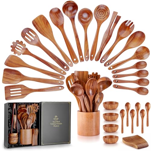 Zulay Teak Utensils Set