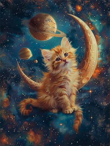 Diamond painting lune kit complet grand format pour décorer un grand mur vide