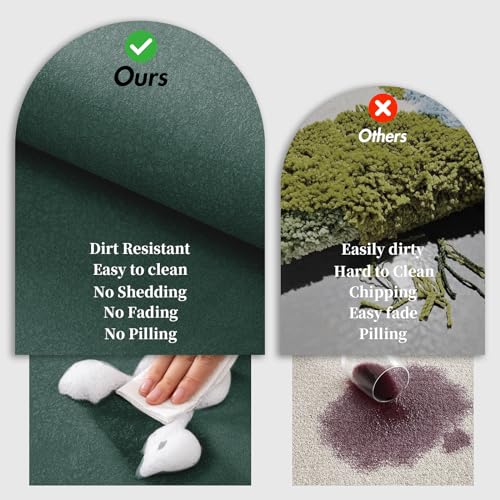 Tapis de bain long vert foncé idéal devant la douche ou la vasque