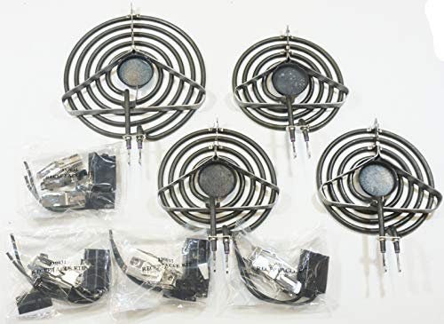 Seneca River Trading Surface Burner Element and Receptacle Block Kit, (4) RR117, (3) MP15MA, (1) MP21MA