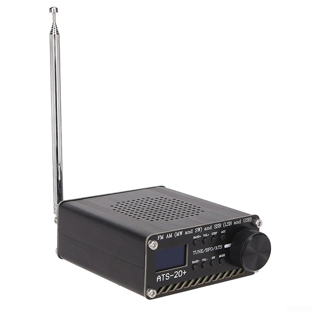 ATS-20+ Plus V2 SI4732 Récepteur radio pour DSP FM AM MW/SW SSB LSB USB multi-bande avec écran OLED, pour interface d'antenne SMA, batterie 3,6 V 800 mAh, chargement USB