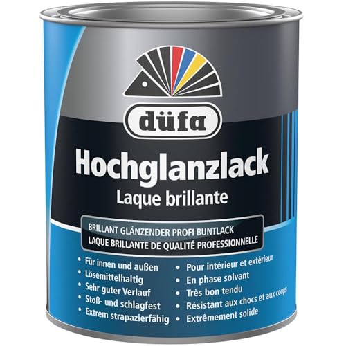 düfa Hochglanzlack RAL 7001 Silbergrau 750 ml braun hochglänzender Lack │ Buntlack für Innen & Außen