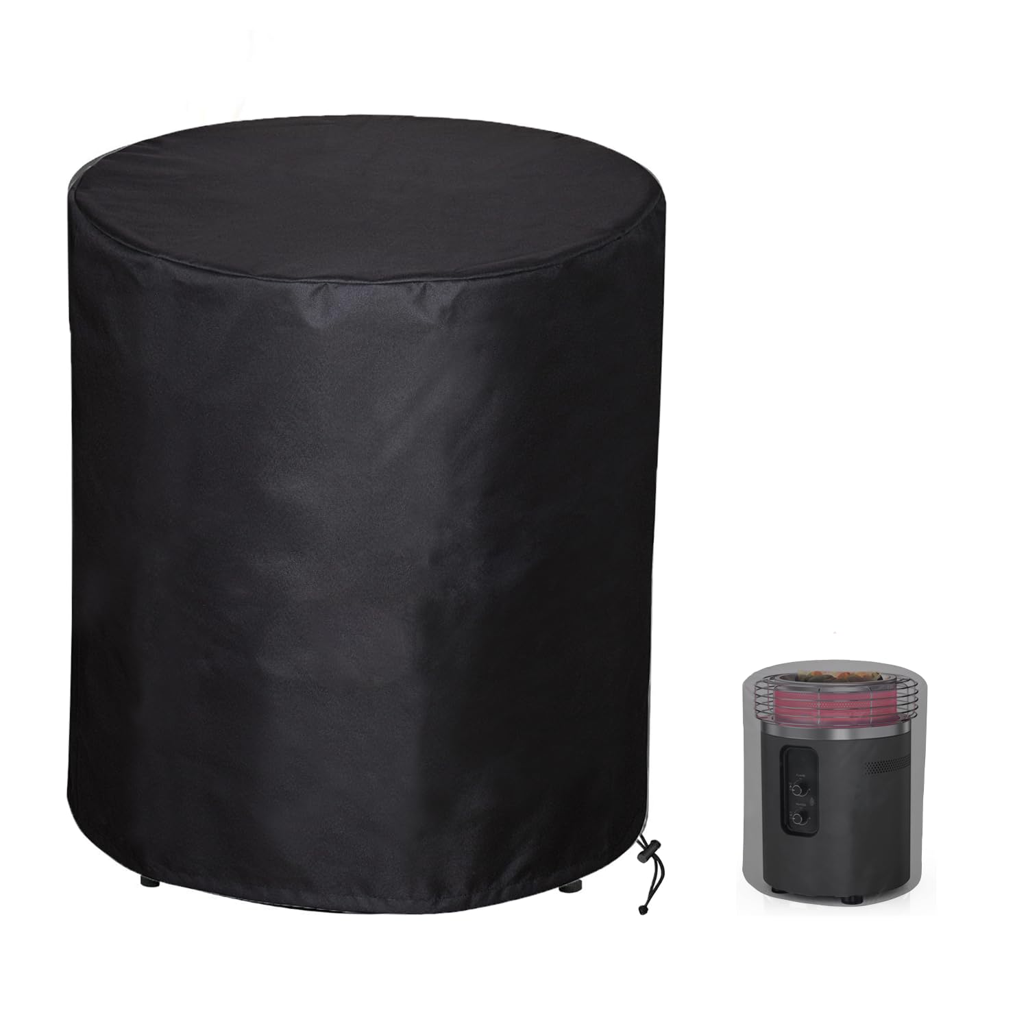 SheeChung Fire Pit Cover Round 24" D X 29" H,Heavy Duty 600D Outdoor Waterproof & Tear Resistant Cover,Fits for 20/22/24 inch Tall Propane Fire Pit Table,Drawstring & Air Vents-picture-13
