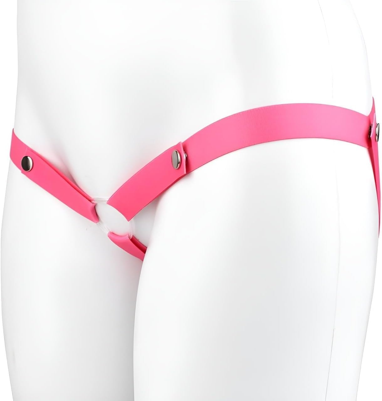 Cock Cage Sex Toys Chastity Lock Chastity Device 3-Way Elastic Belt Men's Chastity Belt Anti-Fall Penis Cage Belt Adjustable Belt with Penis Ring(White)