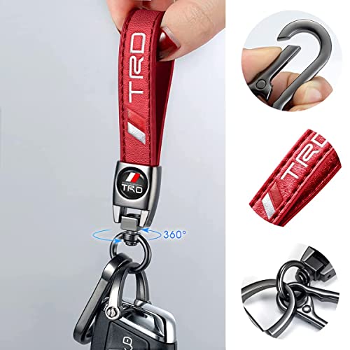 Image of TACOMA Genuine Leather Car Keychain for Key Chain for Men and Women Family Present Key Ring Accessories(Black)