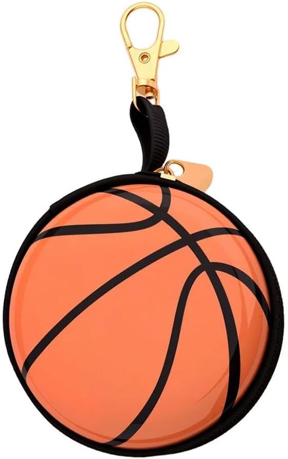 Mini Coin Purse Basketball Key Chains for Backpacks Car Keys Storage Bag with Zipper Sport Team Birthday Graduation Gifts for Basketball Lover Player Fan Sport Themed Purse Accessories Coin Pouch