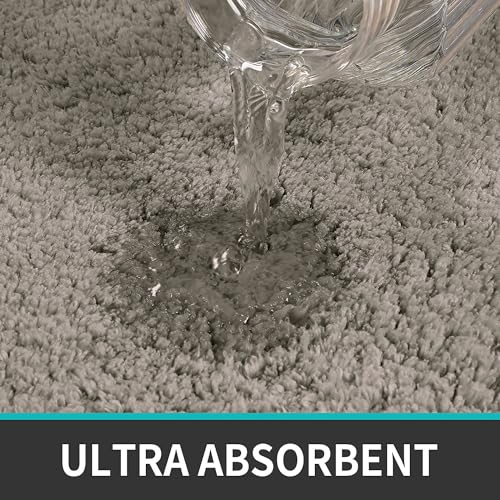 Image of LUXE HOME INTERNATIONAL Microfiber Rectangular Home Bath Mat Super Soft Non Slip Vegas Mats for Bathroom, Kitchen, Bedroom, and Door (40X60 Cm, Taupe) Pack of 2