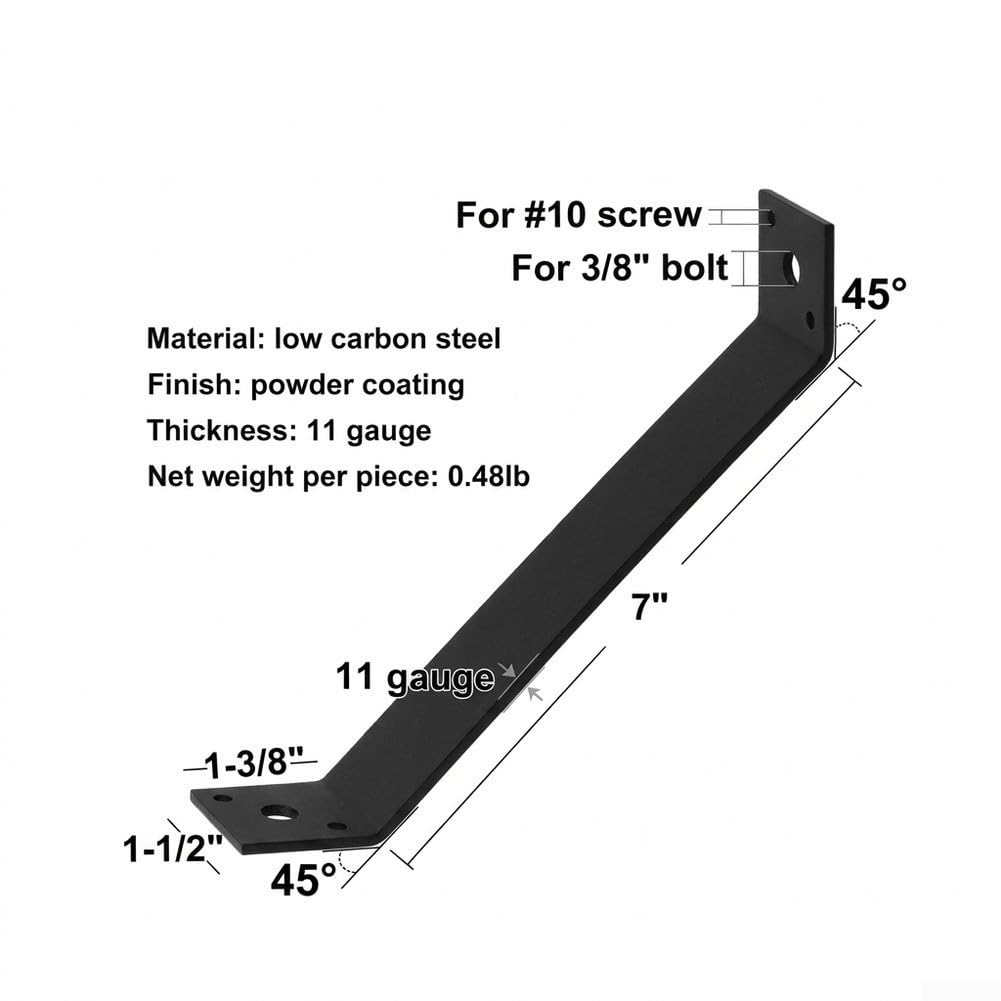 para soporte Ángulo 45° Metal 7in para carga Pesada para soporte(7in)