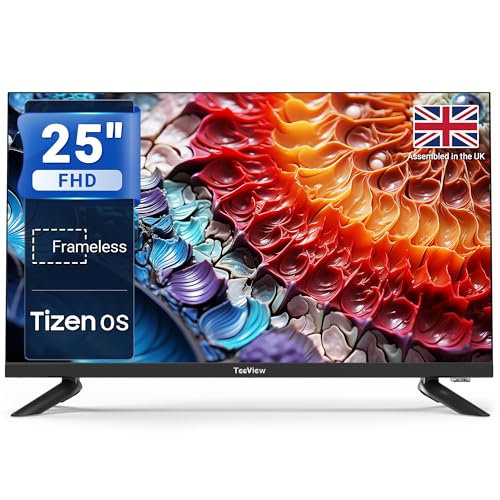 TeeView 25 inch Full HD/FHD 1080P Smart TV Tizen OS TV with Netflix Gaming Hub Dolby Audio Made in the UK