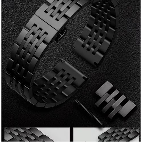 Image of Stainless Steel Watch Band Straight & Curved End 14mm 16mm 18mm 19mm 20mm 21mm 22mm 23mm 24mm Premium Polished Metal Watch Band Bracelet Universal Smartwatch Replacement Strap Men Women