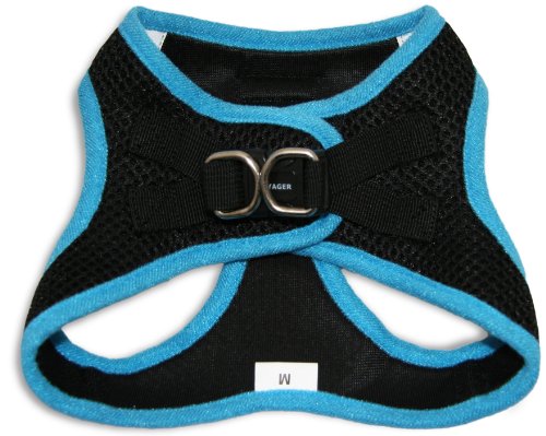 Image of Voyager Step-in Air All Weather Mesh Harness and Reflective 5 ft Dog Leash with Neoprene Handle for Small, Medium and Large Breed Puppies by Best Pet Supplies - Blue Trim, XL