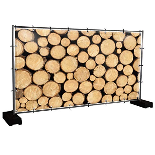 Holzstapel Motivbanner Garten, Sichtschutz, Gartendeko, Plane, verschiedene Motive (PVC - 340 x 173 cm) (Holzstapel (3161)) Cover