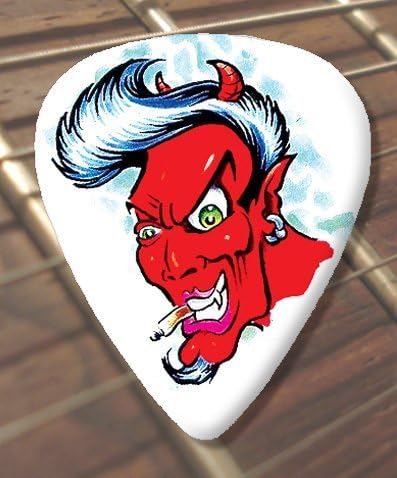 Amazon.com: 10 x Tattoo Guitar Picks Devil Face (D55) (Heavy 1.00mm ...