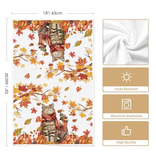 Artoid Mode DISHTOWEL-THANKSGIVING-4075-2PC-013 Cat Happy Thanksgiving Kitchen Towels Dish Towels thumb #5