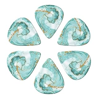 Lot de 6 médiators en marbre vert doré pour guitare acoustique, guitare électrique, basse, ukulélé – fins, moyens et… - Les Beatles, Paul McCartney, John Lennon, RIngo Starr, George Harrison Lot de 6 médiators en marbre vert doré pour guitare acoustique, guitare électrique, basse, ukulélé – fins, moyens et… – Image 4