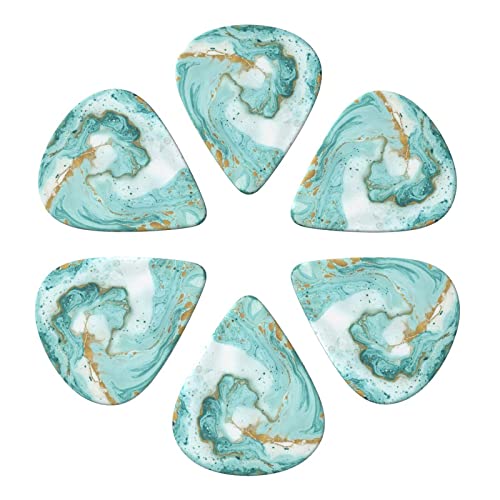 Lot de 6 médiators en marbre vert doré pour guitare acoustique, guitare électrique, basse, ukulélé – fins, moyens et… - Les Beatles, Paul McCartney, John Lennon, RIngo Starr, George Harrison Lot de 6 médiators en marbre vert doré pour guitare acoustique, guitare électrique, basse, ukulélé – fins, moyens et… – Image 5