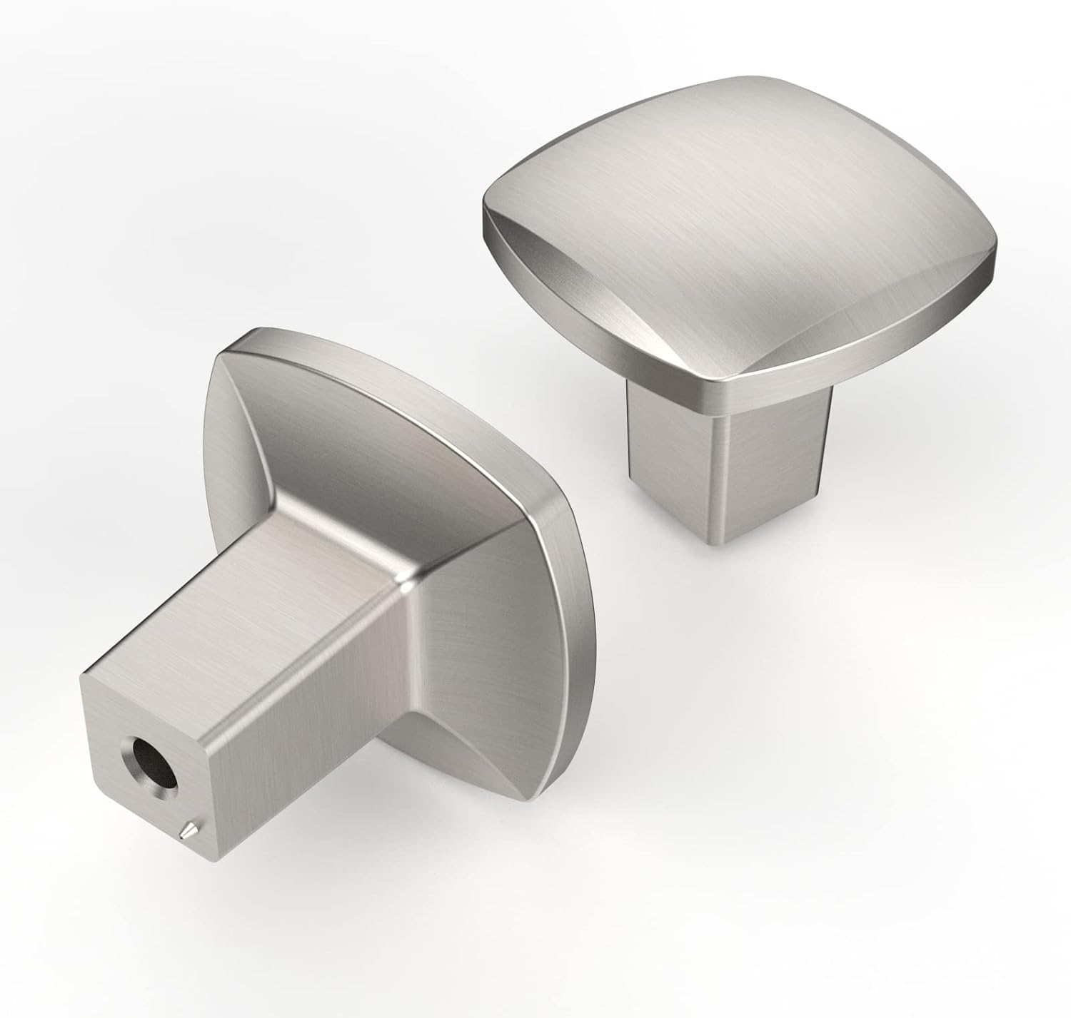 Asidrama 10 Pack Brushed Satin Nickel Kitchen Knobs Square