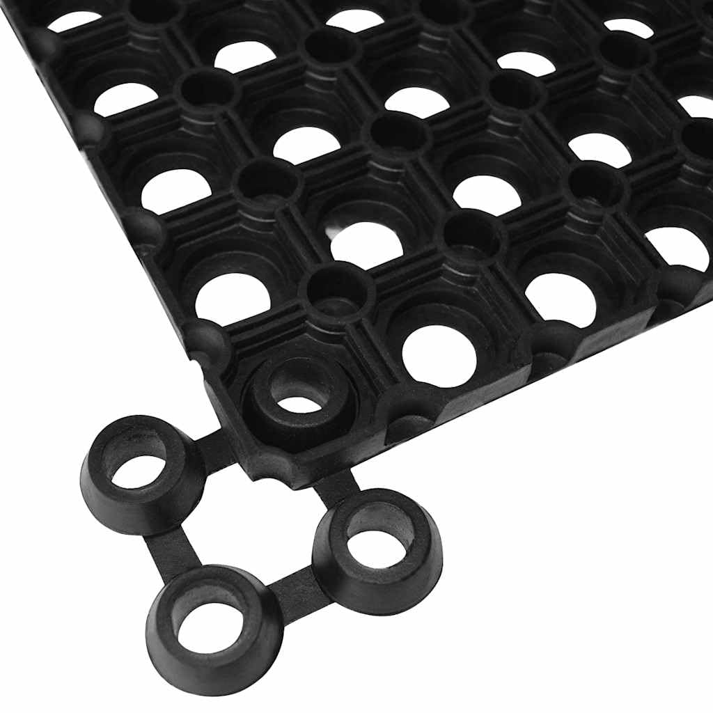 Ringgummimatten 5 Stück 22 mm dick 40x60 cm schwarz aus 100% Gummi rutschfest schmutzfangmatte fußmatte eingangsmatte für innen außen terrasse Balkon Garage Werkstatt