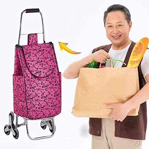 Faltbarer Einkaufswagen mit großer Kapazität, Einkaufstrolley auf Rädern, faltbar, mit abnehmbarer wasserdichter Tasche… – Bild 8