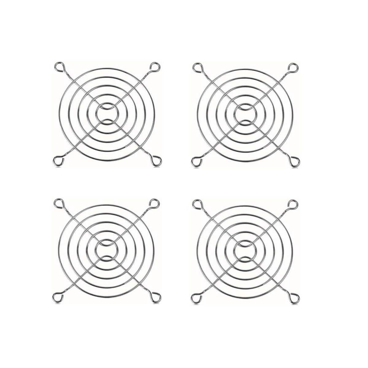 4-Pack Griglie di raffreddamento delle ventole, fatte di Acciaio inossidabile 304, griglie protettive per le ventole del caso ventole della CPU convertitore di frequenza inverter (80mm)