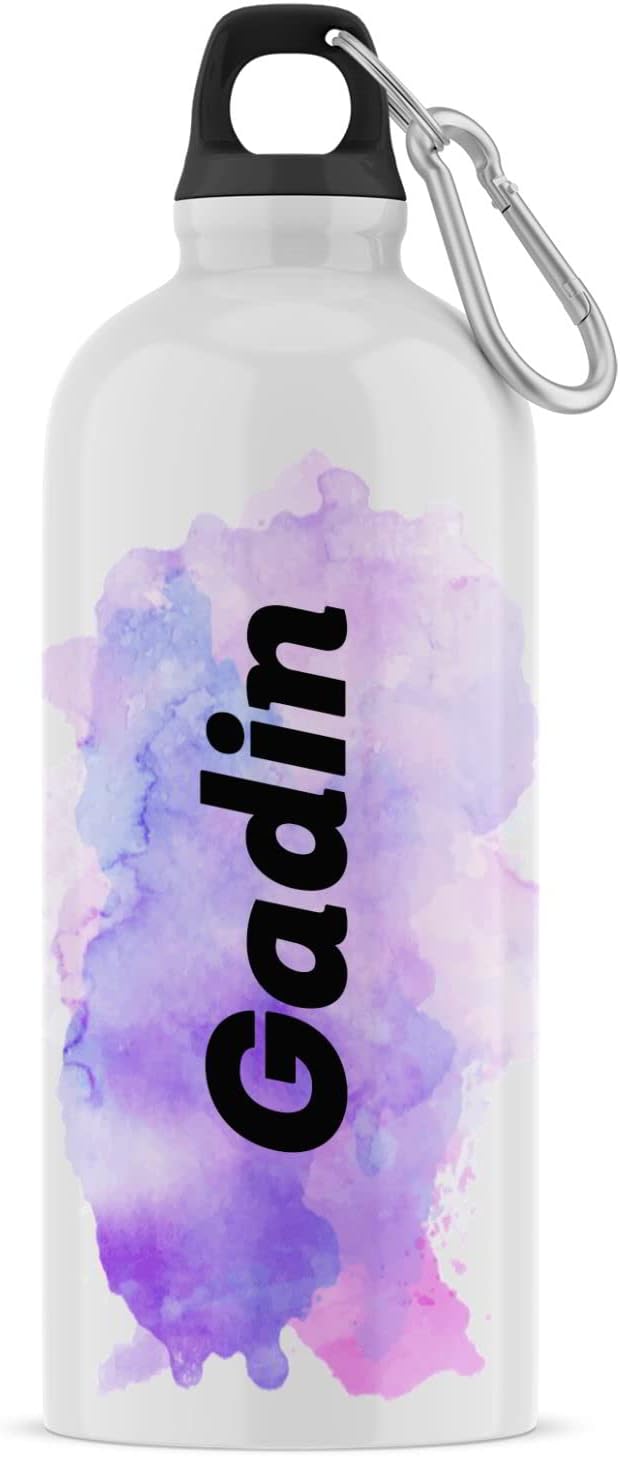 ASHVAH Customizable/Personalised Sipper Water Bottle, Leak Proof, for School, Gym, Home, Office 600 ML - Birthday, Return Gift, Boys, Name - Gadin