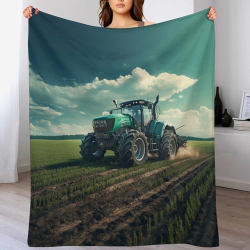 Couverture en flannel motif tracteur pour moments cocooning au lit