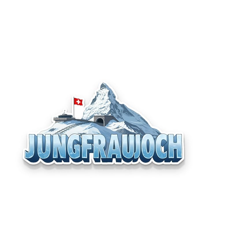 Image of Jungfrojoch Fridge Magnets, Glossy Finish, Stylish Magnet for Fridge, Wardrobe & Metal Surfaces