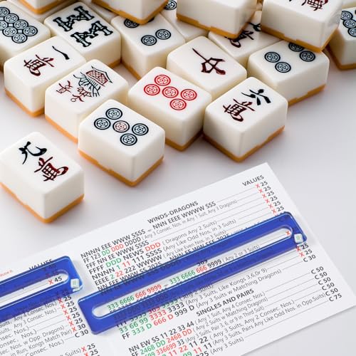 4 Pcs Blue Mahjong Line Finder, accesorio acrílico para Mahjong miniatura 4