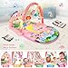 UMIKU Baby Play Mat Baby Tummy Time Mat Infant Newborn Musical Activity Center with High-Contrast Piano Music & Light Newborn Babies Gift for Girl Boy Babies 0-6 6-12 Month Pink Dinosaur