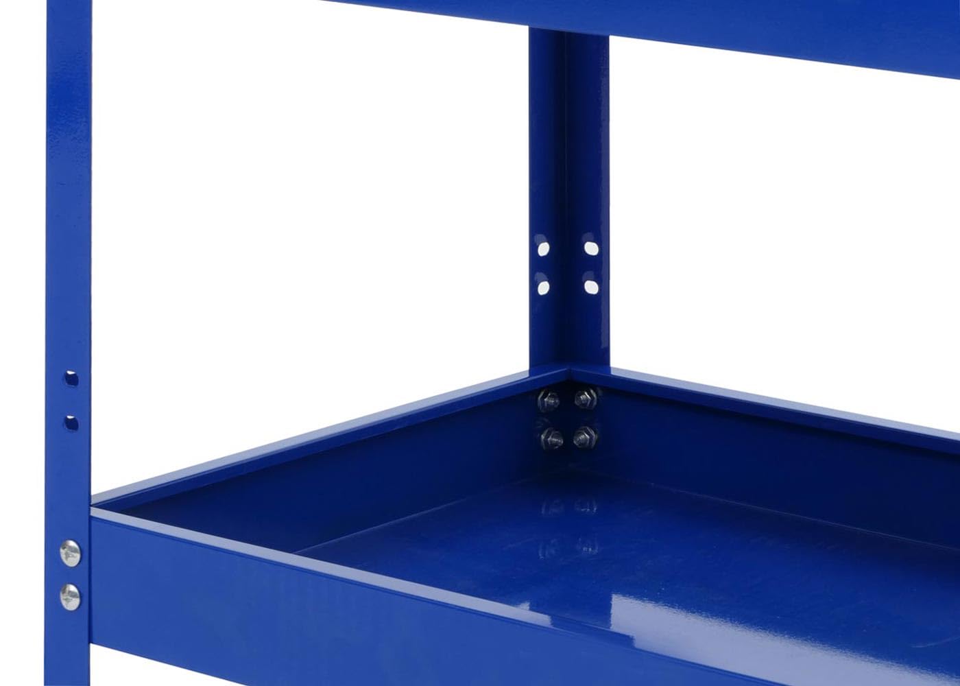 Mendler Carro de herramientas HWC-M25, carro de taller de transporte, ruedas de 3 estantes, acero 73 x 73 x 36 cm, azul