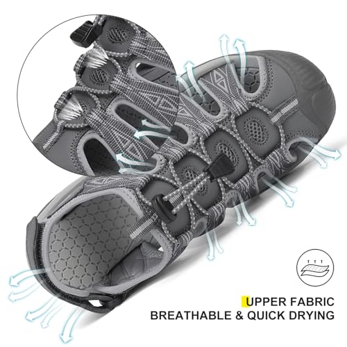 Image of Dannto Women's Sport Hiking Sandals Closed Toe Outdoor Athletic Walking Sandal Lightweight Summer Water Shoes