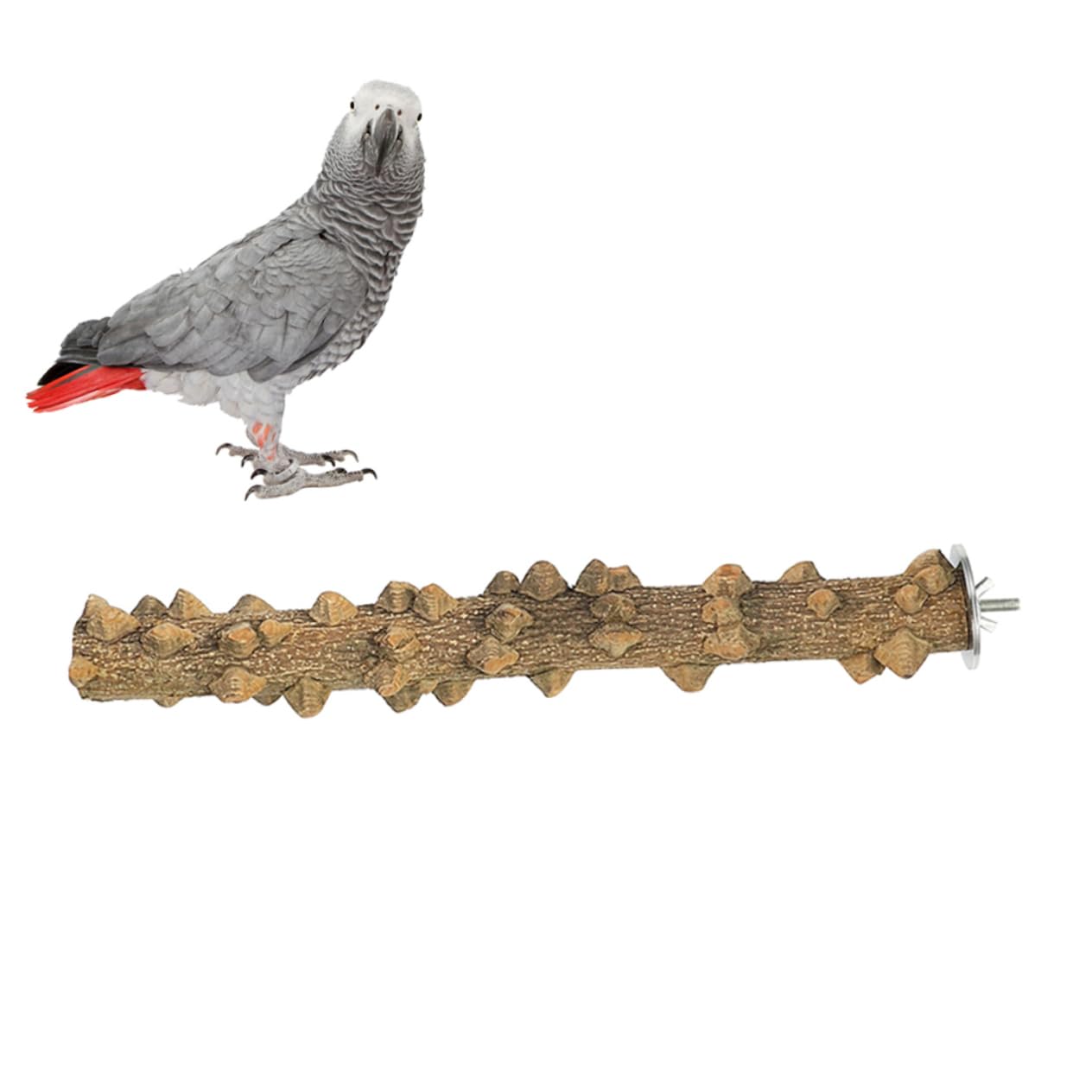 DOITOOL 3pièces Perchoir Bois Naturel pour Oiseaux Jouet Et Stand De Jeu pour Perroquets Cockatiels Conures Et Autres Petits Oiseaux