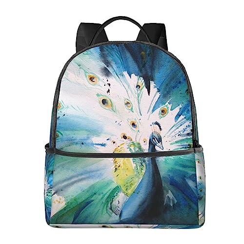 Sac à dos voyage paon noir pour ordinateur et sport quotidien