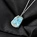 InfinityGemsArt Raw Larimar Pendant Necklace for Women, Birthstone, Natural Gemstone Rough, Handmade Jewelry, Chakra Energy Healing Crystals, 925 Sterling Silver Chain 18 inch, Pectolite Stone