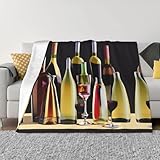 Design : notre couverture unique imprimée verres à cocktail et bouteilles de vin offre un motif sur un côté et un solide classique de l'autre. Il peut garder la chaleur sans être trop épais ou trop chaud, vous offrant un équilibre parfait de chaleur, adapté à toutes les saisons.