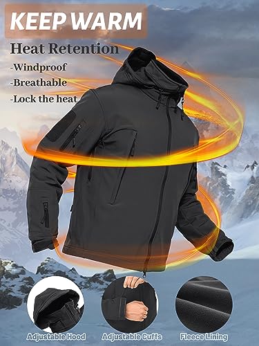 TACVASEN Men's Fleece Lined Tactical Jacket Waterproof Military Hoodie Winter Softshell Jacket Rain Coat Warm Hiking Hunting2
