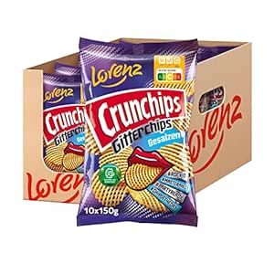 Lorenz Snack World Crunchips Gitter Chips gesalzen, 10er Pack (10 x 150 ...